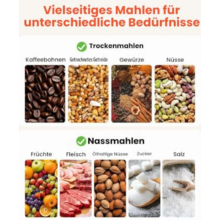 VEVOR Ersatz-Mahlscheiben 2er Set für GM-002, Marmorplatten für Trocken- und Nassmahlung, 14 x 14 cm, für Mais & Gewürze – Bild 2