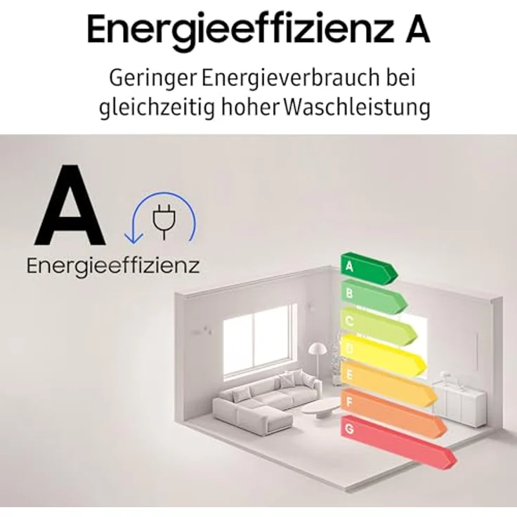 Samsung WW3000FM, 9 kg SLIM Waschmaschine mit Hygiene-Dampfprogramm, Frontlader, Energieeffizienz A, 1400 RPM, 76 dB – Bild 4