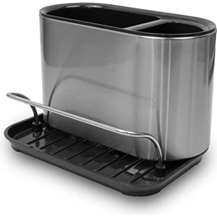 Rubberneck Spülbecken Organizer aus Edelstahl - mit Auffangschale 18x13x12.3cm
