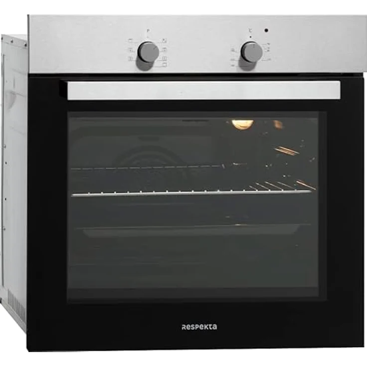 Respekta Einbau Herdset mit Glaskeramik Kochfeld und Backofen, autark, 56 Liter Volumen, Edelstahl und schwarzem Glas – Bild 3