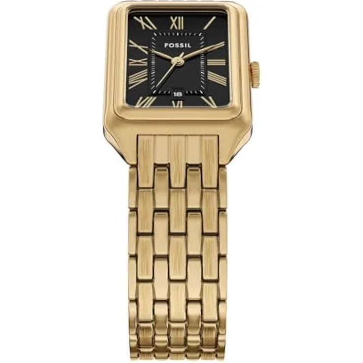 FOSSIL Damen Analog Quarz Uhr ES5434, goldfarbenes Edelstahlgehäuse, schwarzes Zifferblatt, 50m wasserdicht – Bild 5