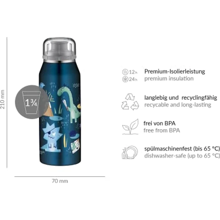 alfi isoBottle Isolier-Trinkflasche, Edelstahl, Blau, 350ml – Bild 7