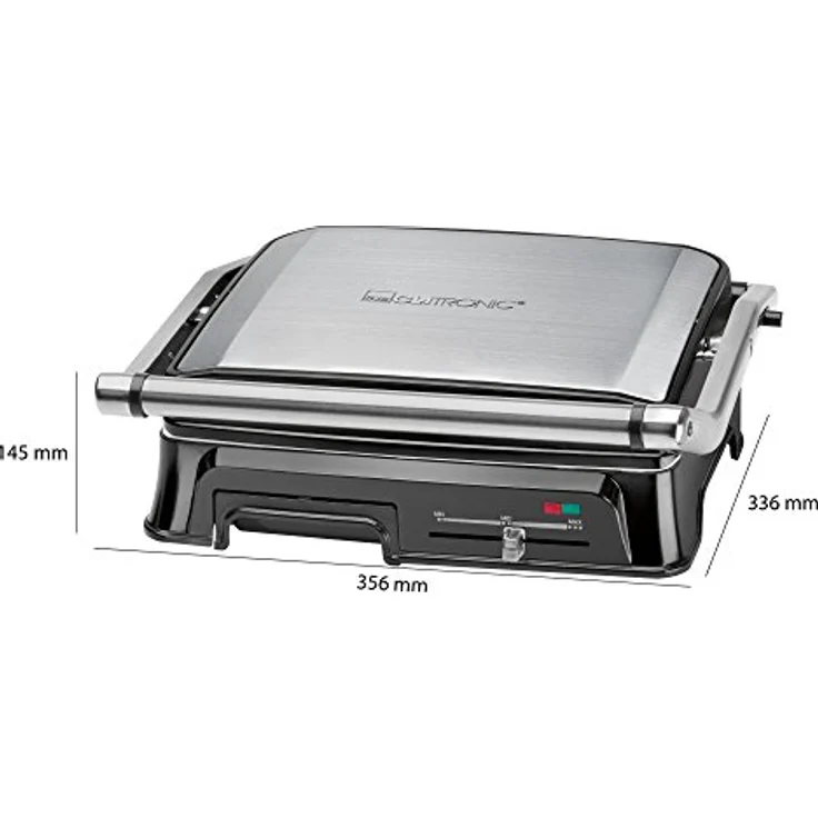 Clatronic KG 3571 Kontaktgrill, 29,5 x 23,5 cm, Keramikbeschichtete Grillplatte, 2000 Watt – Bild 3