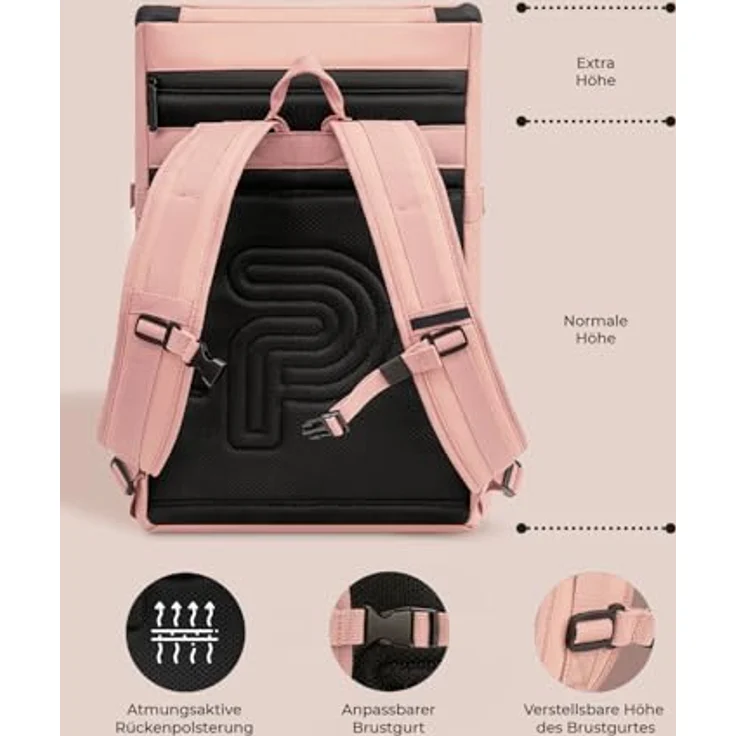 Pactastic Urban Collection Rucksack 50 cm Laptopfach rose - Preisvergleich – Bild 6