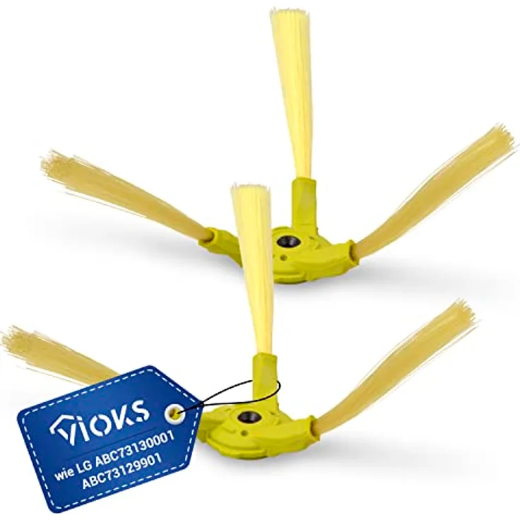 VIOKS Bürstenset Bürste Ersatz für ABC73129901 ABC73130001 - Seitenbürste Rechts Links Staubsaugerroboter Robokin VR62601LV VR6260LV VR6260LVM