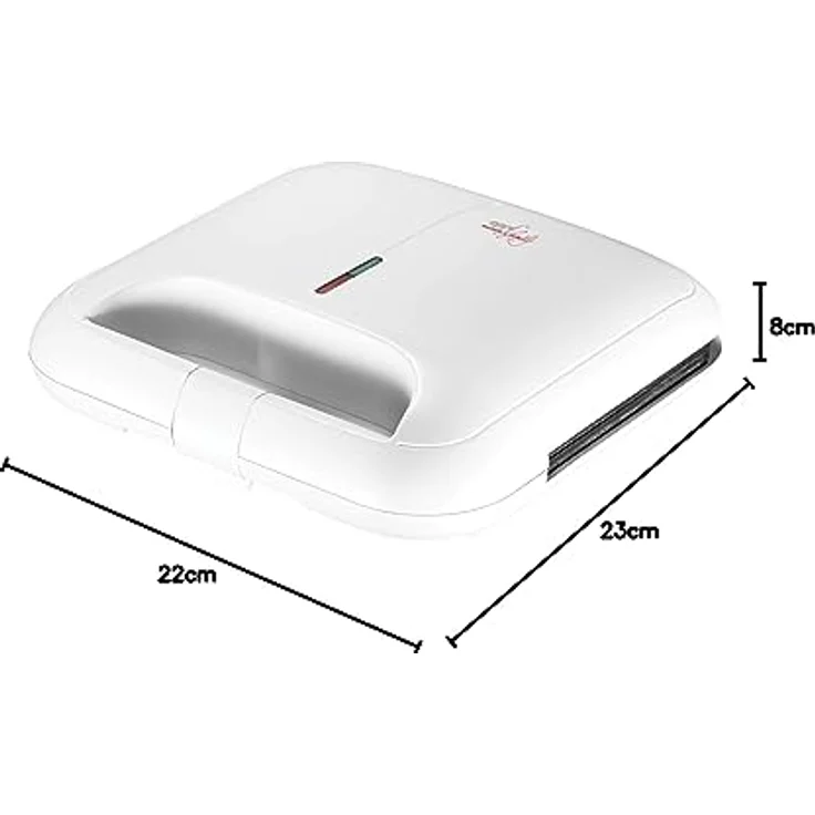 Melchioni family TOSTINA NEW ELEKTRISCHER TOASTER MIT ANTIHAFT-GRILLPLATTEN, Edelstahl, Weiss – Bild 4