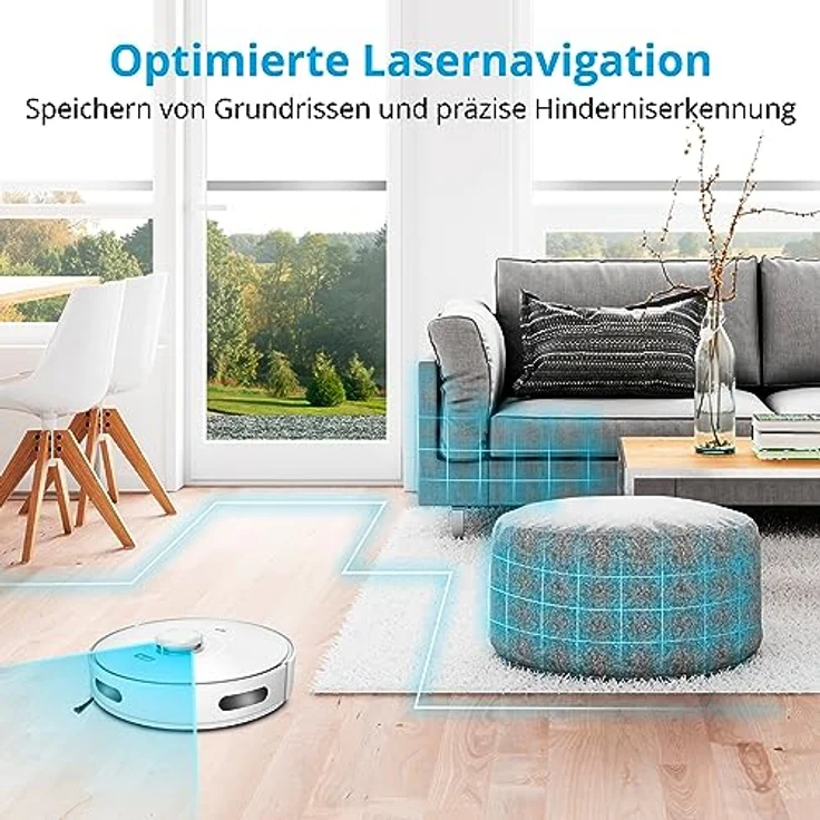 MEDION Saugroboter mit Lasernavigation und Wischfunktion X10 SW (Starke 2.700Pa Saugkraft, 2in1 Roboterstaubsauger, präzise Kartenerstellung, Go & No Go Bereiche, mehrere Etagen) – Bild 5