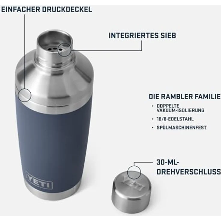 YETI Rambler Cocktail Shaker, Edelstahl, auslaufbeständig, 20 oz (591 ml), spülmaschinenfest – Bild 4