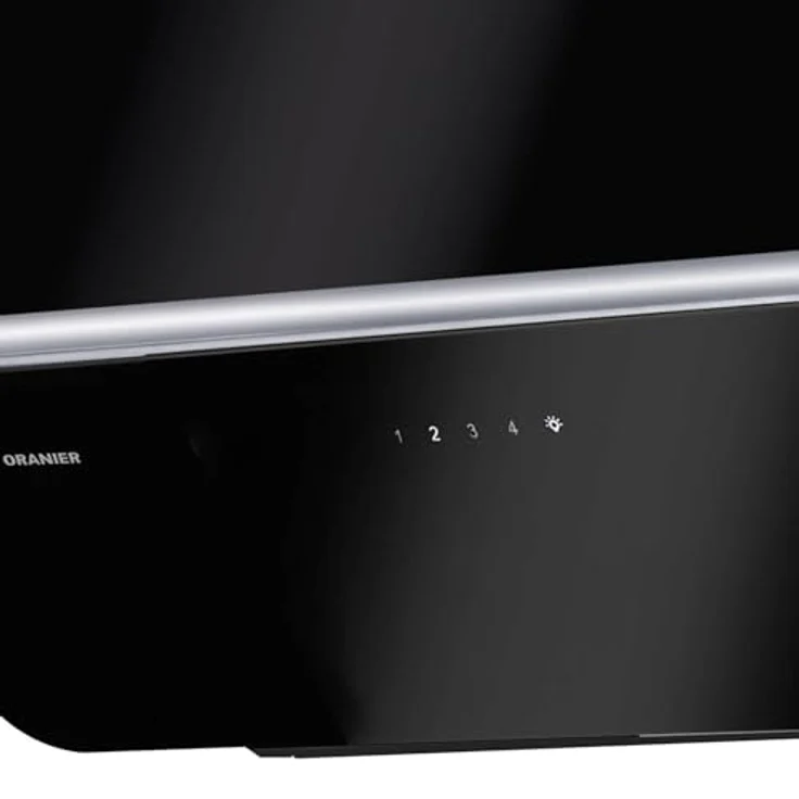 Oranier Kopffreihaube 60 cm - schwarze Dunstabzugshaube mit weißer LED Anzeige - Abluft Schräghaube mit 4 Leistungsstufen - Touch-Control - SIGNA60S1 – Bild 4
