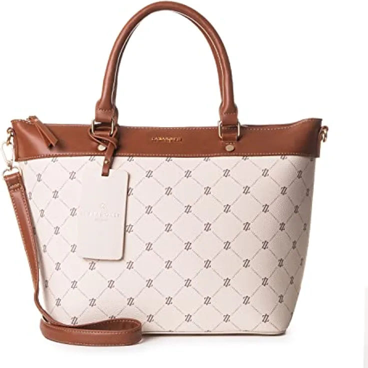 Lazarotti Palermo Handtasche, 29 cm, beige, 100% Kunstleder