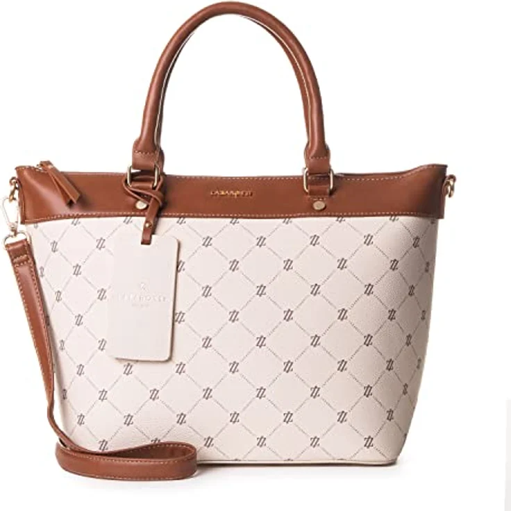Lazarotti Palermo Handtasche, 29 cm, beige, 100% Kunstleder – Bild 1