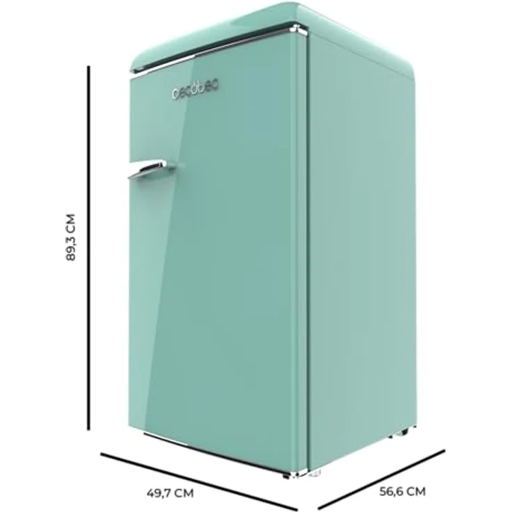 Cecotec Bolero Coolmarket TT Origin 103 Green E, Mini-Kühlschrank, 95 l Fassungsvermögen, 89,3 cm hoch, Energieeffizienzklasse E, Retro-Design – Bild 2