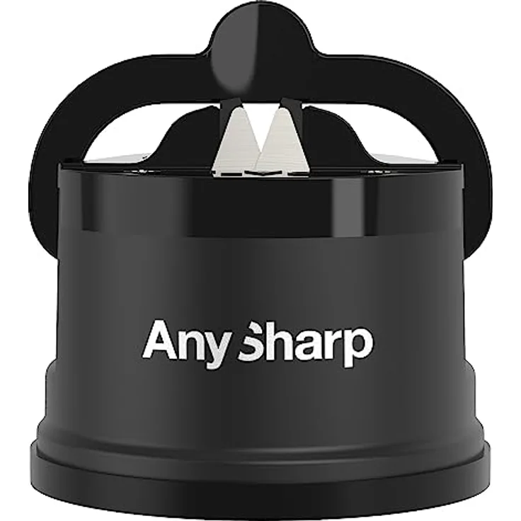 AnySharp Messerschaerfer mit Saugnapf, Schwarz