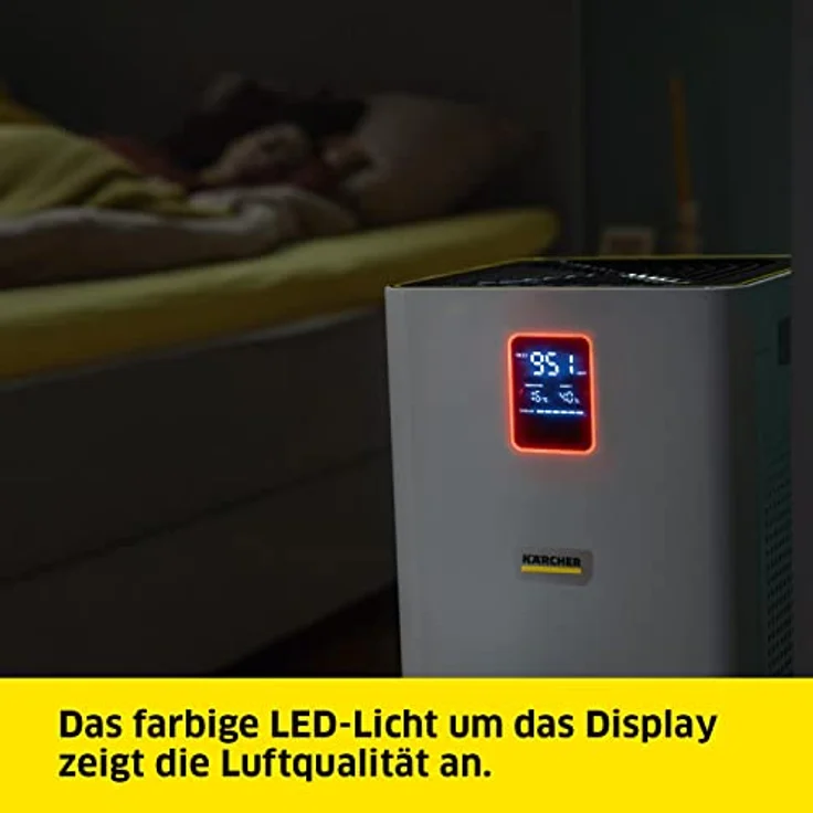 Kärcher Luftreiniger AF 30, Luftdurchsatz: 320 m³/h, bis zu 60 m² Räume, beseitigt 99,95% der Partikel bis zu 0,3 μm wie Feinstaub, Aerosole, Allergene & Gerüche, Automatik-Funktion, Timer, Nachtmodus – Bild 4