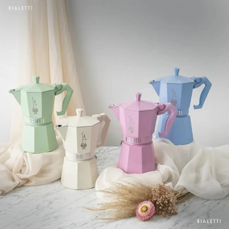 BIALETTI MOKA EXCLUSIVE, Espressokocher aus Aluminium für 3 Tassen, blau, geeignet für Gas- und Glaskeramik-Küchen – Bild 5