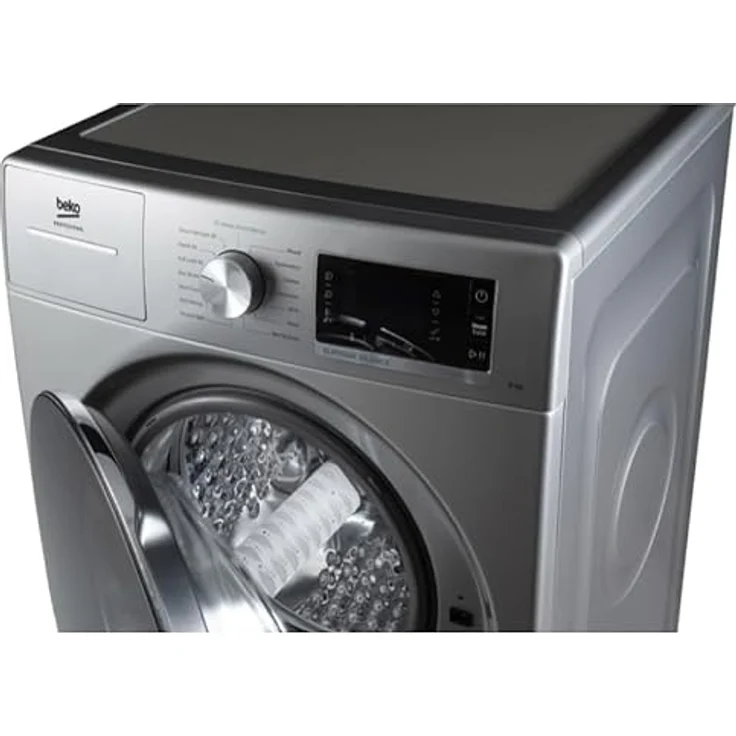 Beko Professional AWB 912S/PRO, freistehende Waschmaschine für gewerblichen Gebrauch, 9 kg, 1200 U/min, silber, 24 Programme, Anti-Flecken-Schnellwaschgang, Dampffunktion – Bild 2