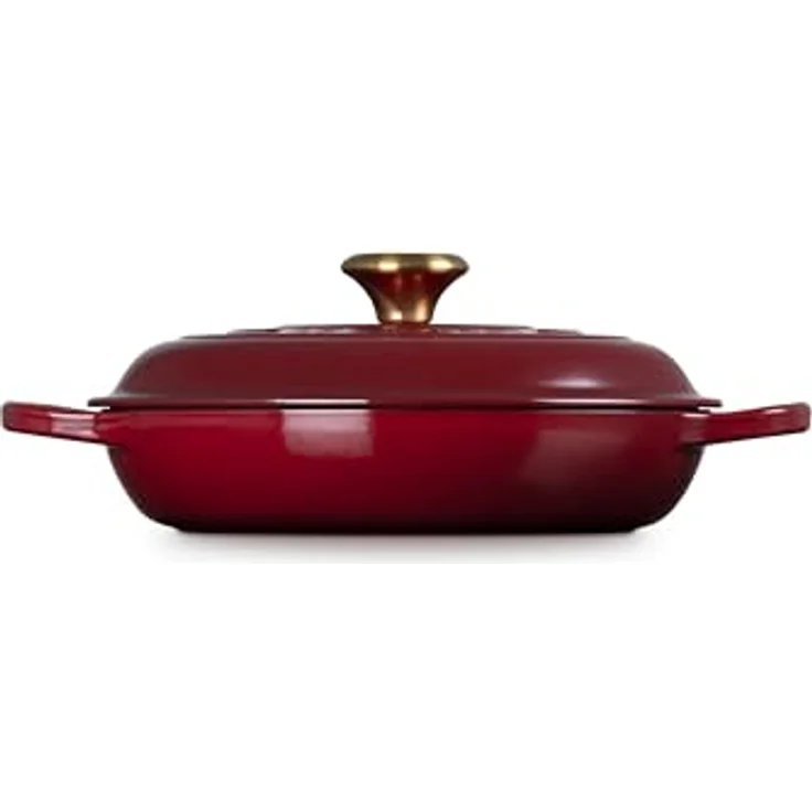 Le Creuset Signature Gusseisen Gourmet-Profitopf, Rund, Ø 26 cm, 2,2 l, für alle Herdarten einschließlich Induktion, Garnet, mit hitzebeständigem Edelstahlknauf – Bild 3