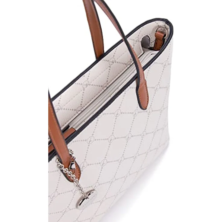 Tamaris TAS Anastasia Shopper, Feinsynthetik mit Karo-Design, nude, mit Reißverschluss und Umhängeriemen – Bild 7