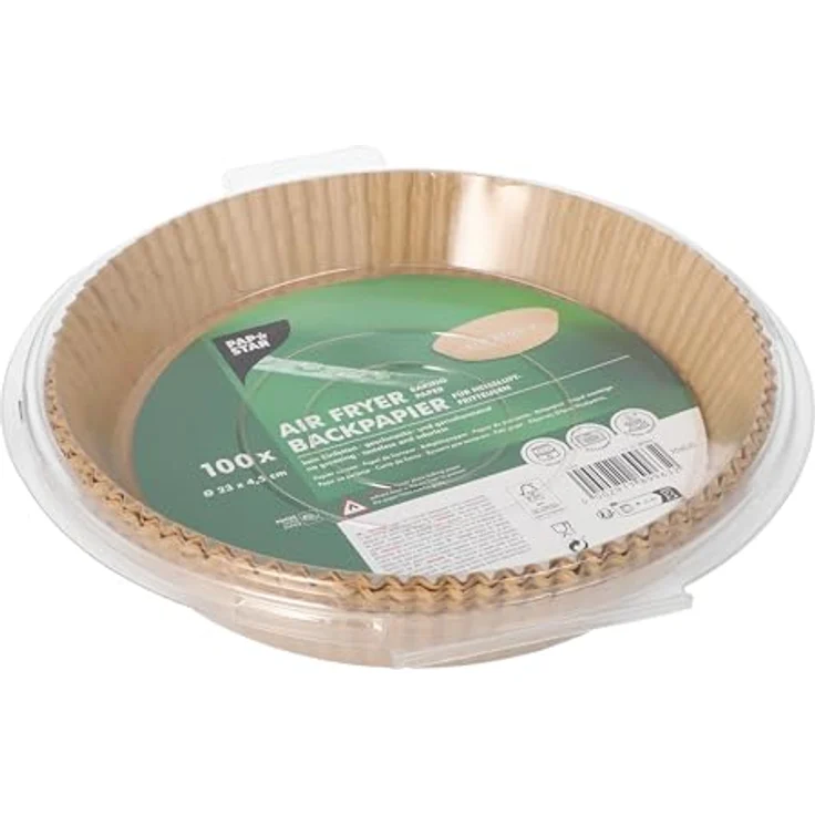 PAPSTAR 100 Backpapiere Ø 23 cm · 4,5 cm braun für Heißluftfritteusen, hitzebeständig bis 220°C, lebensmittelgeeignet – Bild 2