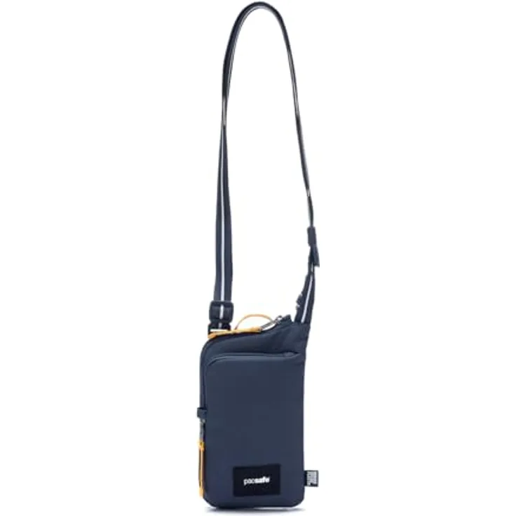 Pacsafe GO Tech, Anti-Diebstahl Handtasche aus reiß- und schnittfestem Material, Blau mit RFID-Schutz