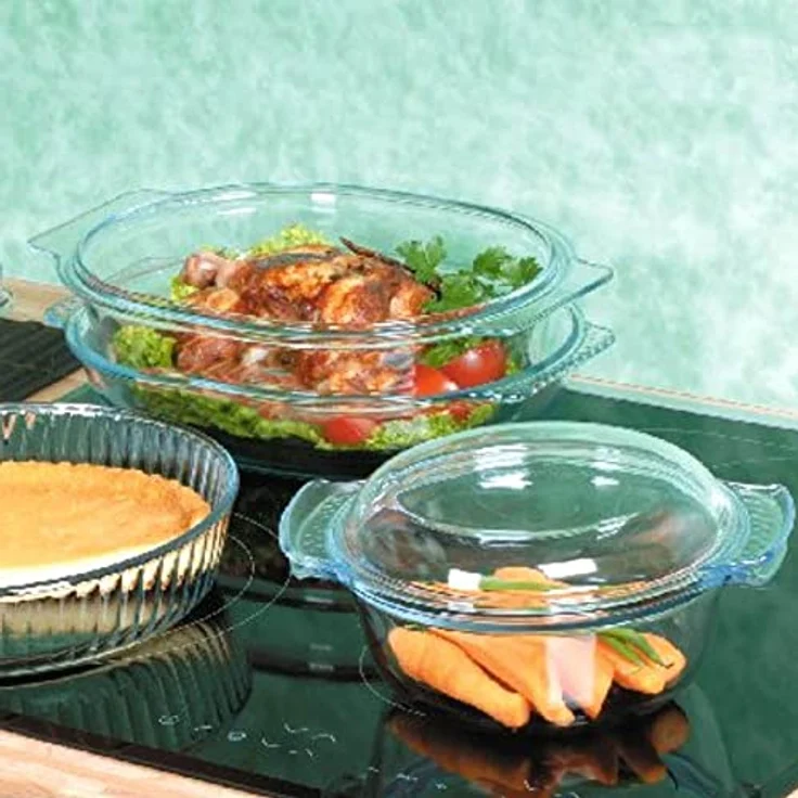 Dajar Glasbräter 5l Pyrex, Glas, Transparent, 28 x 25 x 9 cm – Bild 3