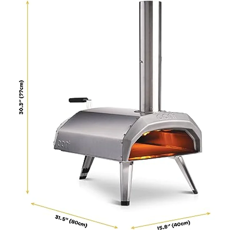 Ooni Karu 12 UU-P29400, Multi-Fuel Pizzaofen mit 500 °C, Edelstahlkonstruktion und Cordierit-Steingutbackstein – Bild 2