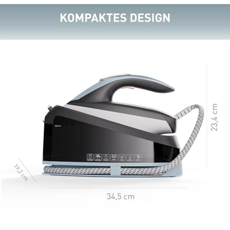 Heinrich´s Dampfbügeleisen HDS 8722, 3200W, 250g/min Dampfstoß, 5,5 Bar, 1,5L Wassertank, 3 Funktionen, Display – Bild 2