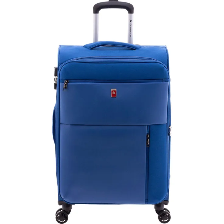 Wüsthof 3700, Koffer 4 Rollen Trolley 66 cm mit Dehnfalte und TSA-Schloss, Blau, (66 l)