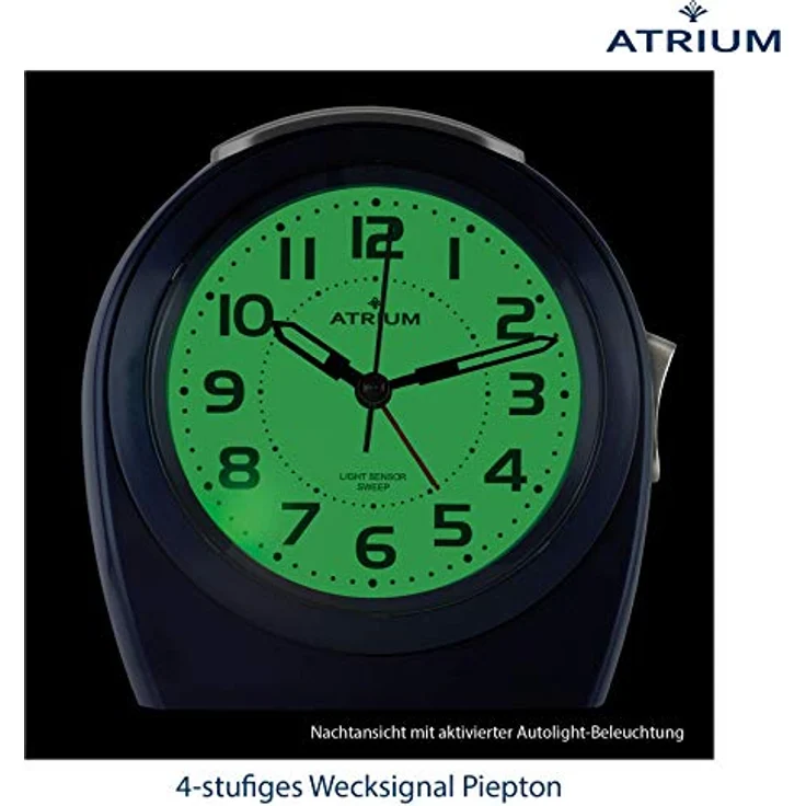Atrium Quarzwecker A451-5, Wecker mit Autolight, Snooze-Funktion und flüsterleisem Betrieb, schwarz – Bild 4