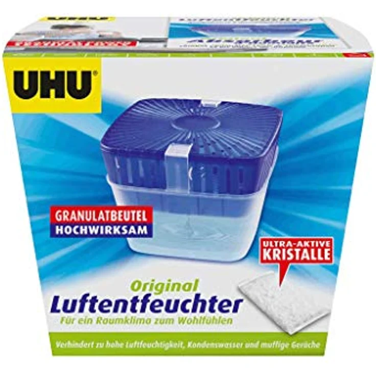 UHU Luftentfeuchter UHU Luftentfeuchter Original 450 g - Bekämpft Feuchtigkeit geruch- und lautlos, kein Energieverbrauch - weiß – Bild 2