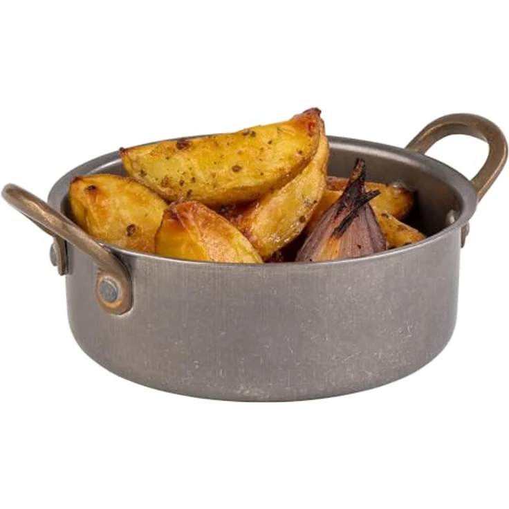 APS Serviertopf "SNACKHOLDER" Edelstahl Ø 14 cm, 0,55 Liter, Antik-Edelstahl-Look – Bild 2