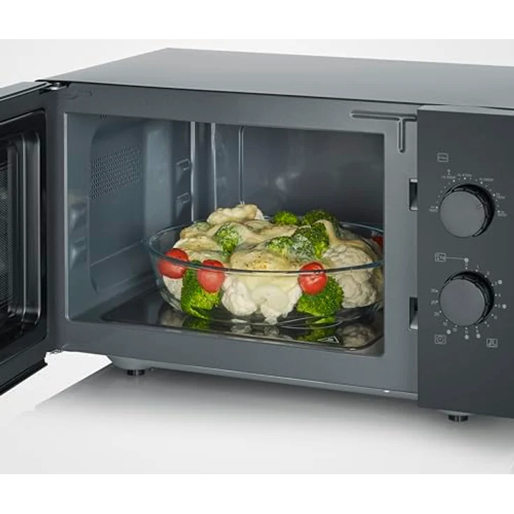 Severin MW 7782 SW, Solo-Mikrowelle mit 25 Litern Garraumvolumen und 800 Watt Leistung, matt schwarz – Bild 5