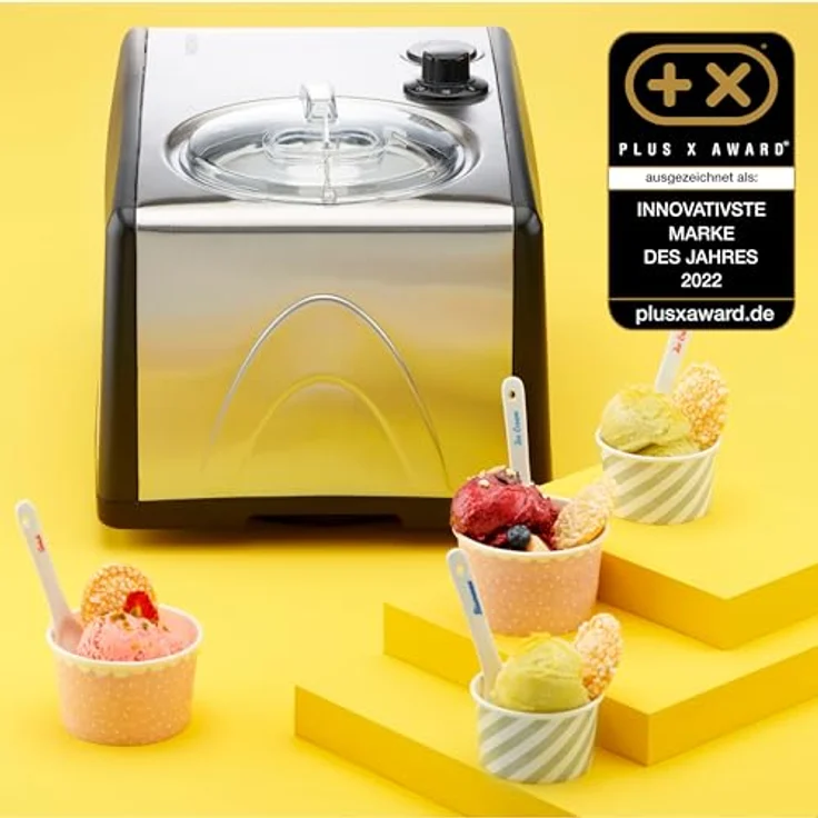 Medion Eismaschine MD 18387, 1,5 l, 150 W, silber, schwarz – Bild 2