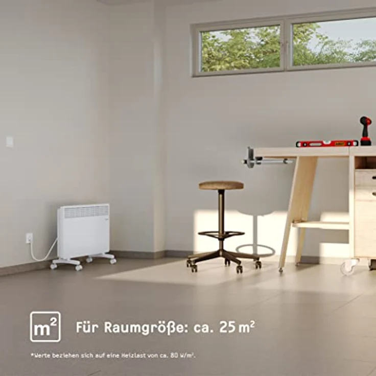 STIEBEL ELTRON neue Elektroheizung Standgerät für ca. 25 m², TÜV geprüft, Konvektor-Heizung mit einfacher Regelung, 2 kW, energiesparend, Rollen, 204450 – Bild 4