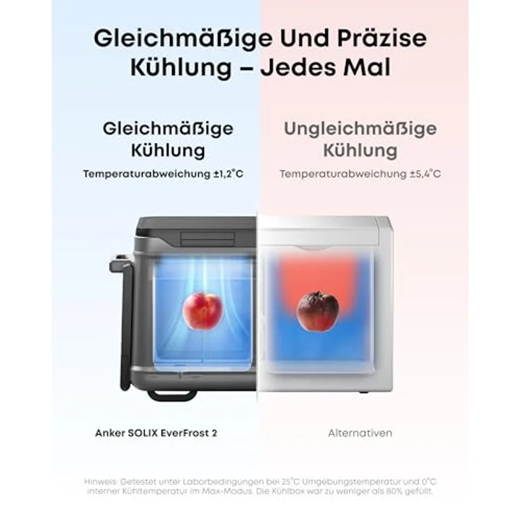 Anker SOLIX EverFrost 2 40L Akku-Kühlbox, Tragbarer Mini-Kühlschrank, 288Wh Akku, -20℃ bis 20℃ Kühlbereich, AC/DC und Solarenergie, für Camping und Reisen – Bild 4