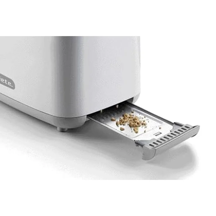 Ariete Breakfast 147 Toaster, Toaster mit 7 Bräunungsstufen, Automatischem Auswurf, Herausnehmbarem Krümelfach, Stopptaste, Inklusive Edelstahlzange, 760W, Weiß – Bild 5