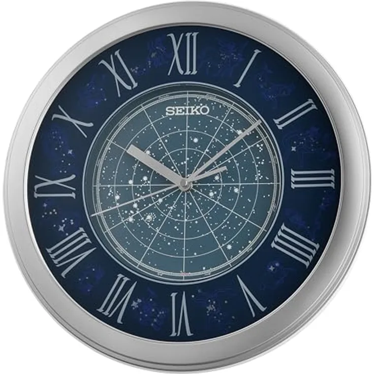 Seiko Clocks Wanduhr QHA013S, Plastic case, Auto constant light (Hi / Lo), Ø33 x 4.4 cm
