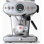 Illy X1 Anniversary, Siebträger Espressomaschine für gemahlenen Kaffee und E.S.E.-Pads, 1200 W, Schwarz, Edelstahl