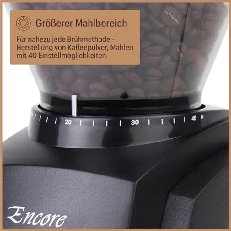 Baratza Encore (ZCG485BLK4FEU1A), Präzisions-Kaffeemühle mit 40 Mahlgraden, Schwarz – Bild 6