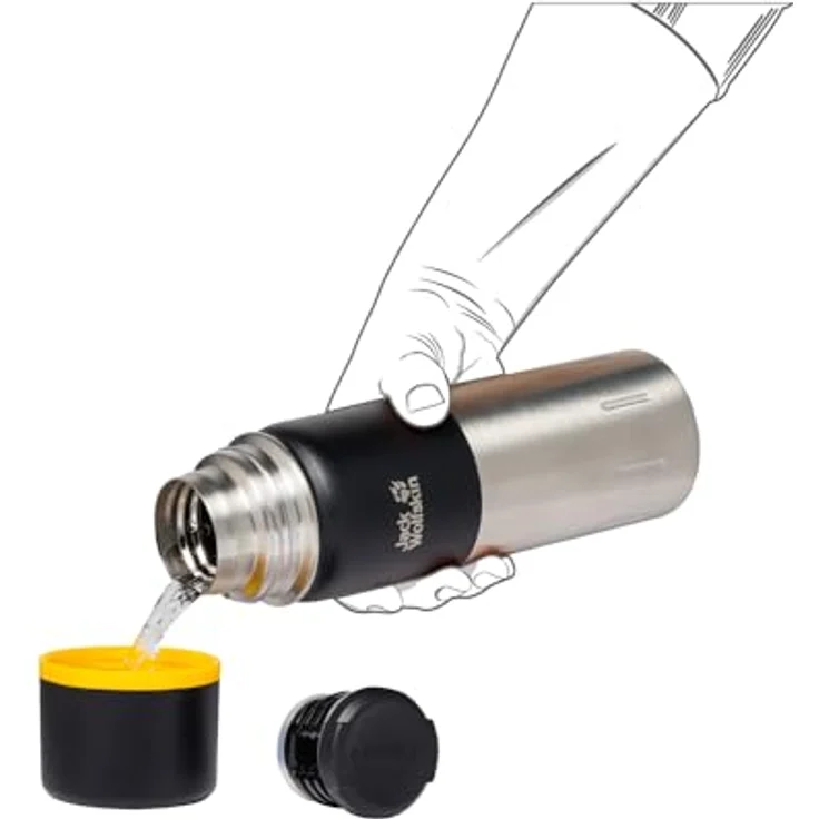 Jack Wolfskin Unisex – Erwachsene Kolima Thermosflasche, Black, One Size – Bild 4