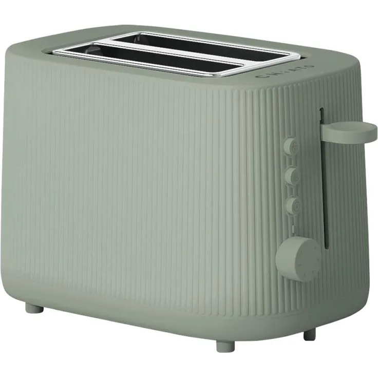 CHiATO toastPLAY Groove 2-Scheiben-Toaster – Extra breite Schlitze, 6-stufige Röstgradregelung, Hellgrün