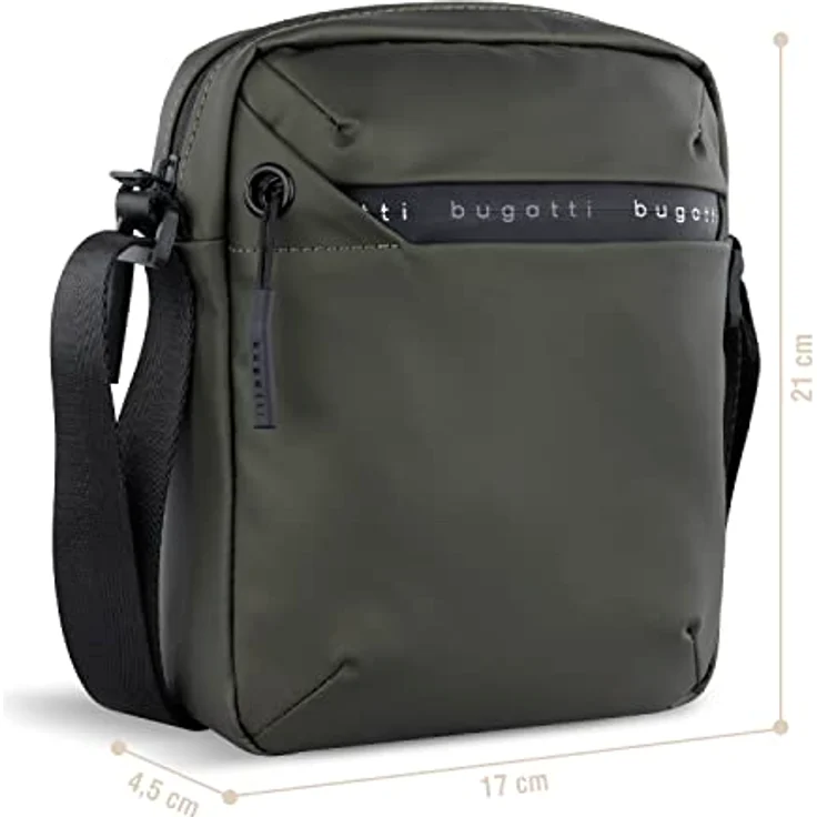 bugatti Blanc kleine Crossover-Umhängetasche, kompakte Schultertasche mit verstellbarem Tragegurt, olive – Bild 2