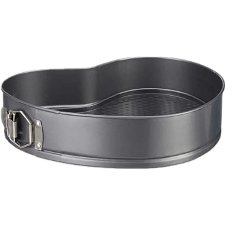 Relaxdays XL Backform Herz, romantische Kuchen & Torten, antihaft, Springform, BxT: 28,5 x 25 cm, Carbonstahl, anthrazit – Bild 9