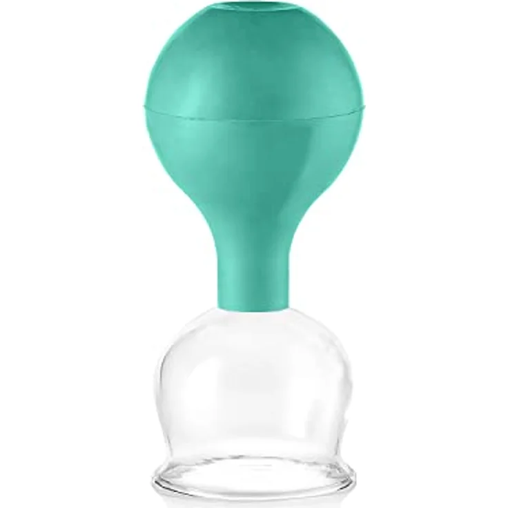 PULOX Schröpfgläser Set aus Echtglas mit Saugball - 3x Medizinisches Schröpfglas in Grün - 40mm, 52mm, 62mm - Professionelle Schröpftherapie und Muskelentspannung – Bild 5