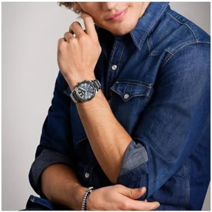 Fossil Herren Analog Quarz Uhr mit Edelstahl Armband FS6107, 44-mm-Gehäuse, Chronograph-Anzeige, Gunmetal – Bild 4