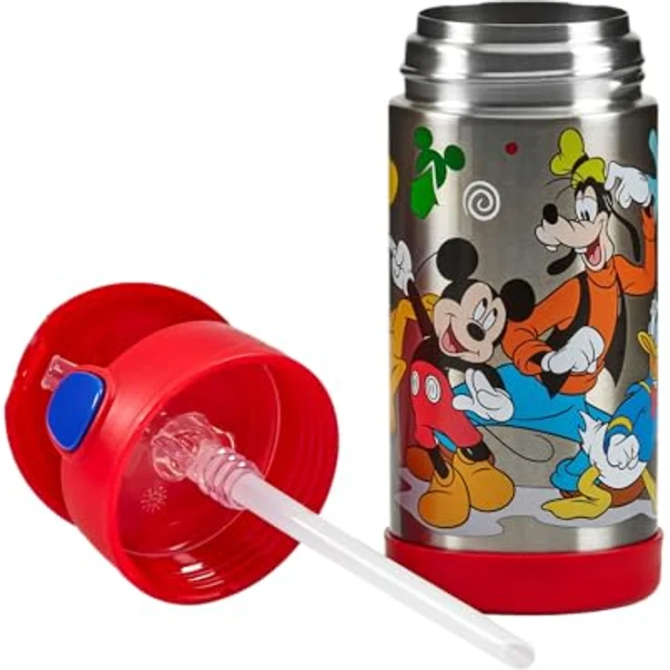 THERMOS kids FUNTAINER Trinkflasche Kinder 350ml, Disney Mickey Maus, Edelstahl, 12h kalt, mit Strohhalm und Tragegriff, BPA-frei, spülmaschinenfest – Bild 5