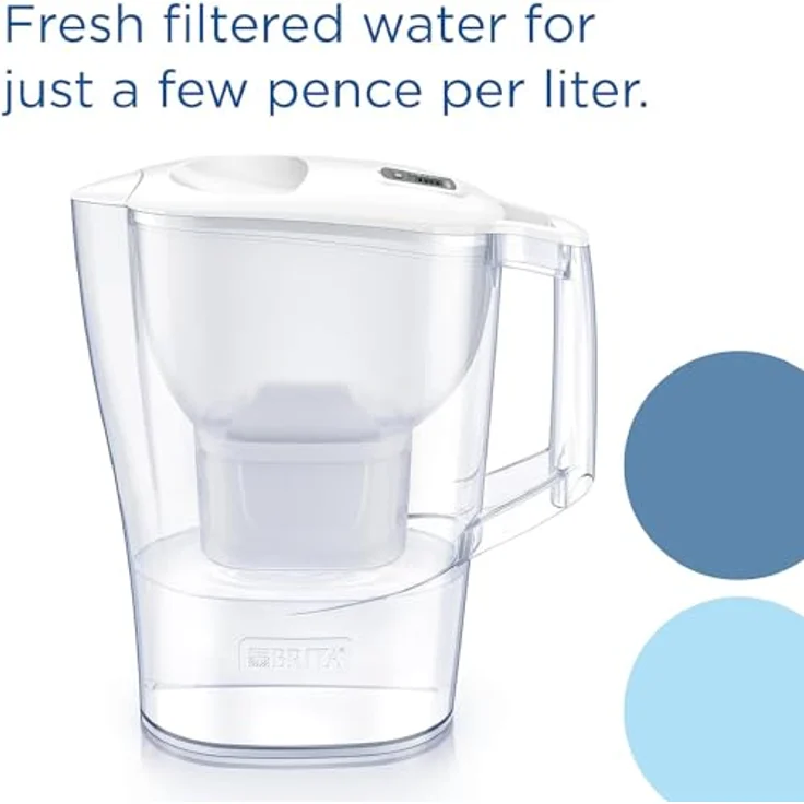 BRITA Aluna Filterkaraffe weiß (2,4 l) inkl. 1 Maxtra Pro All-in-1 Kartusche - Karaffe mit LED für Kühlschrank - Smart Box Verpackung – Bild 3
