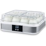 HKoenig ELY120 Joghurtbereiter, Edelstahl, 12 Gläser mit 150 ml, 1,8 Liter, spülmaschinenfest