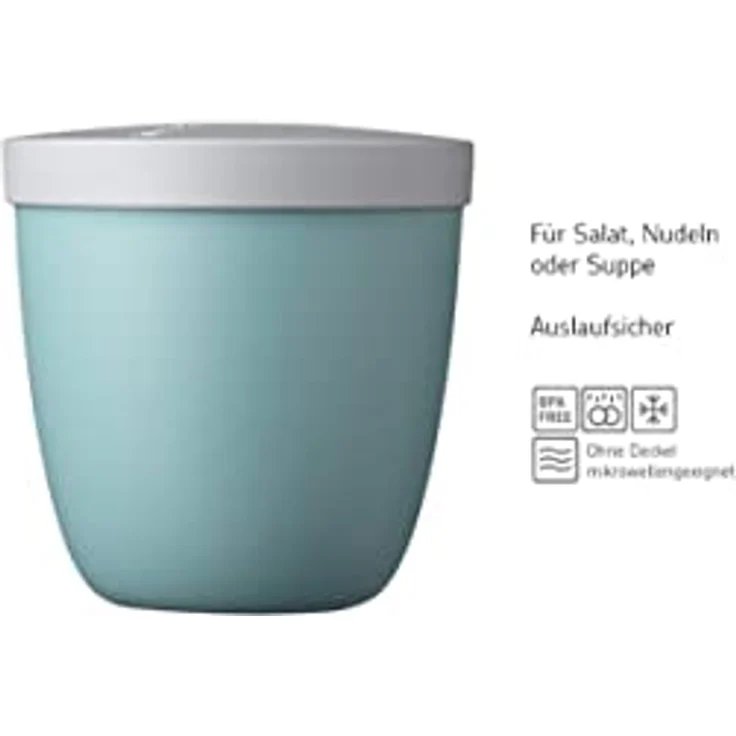 Mepal Lunchpot Switch Ellipse - Praktischer Müslibecher - Auslaufsicher - 2 Behälter - Geeignet für Tiefkühler, Mikrowelle & Spülmachine - Nordic Sage – Bild 4