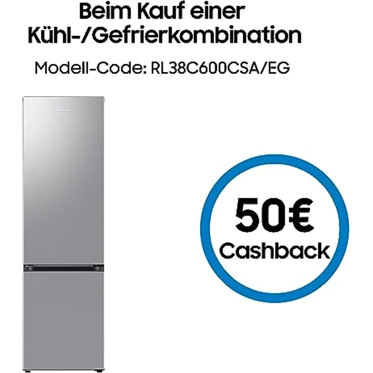 Samsung RL38C600CSA/EG Kühl-/Gefrierkombination, 203 cm, 390 ℓ Gesamtvolumen, 114 ℓ Gefrierteil, AI Energy Mode, No Frost+, SpaceMax, Edelstahl Look – Bild 2